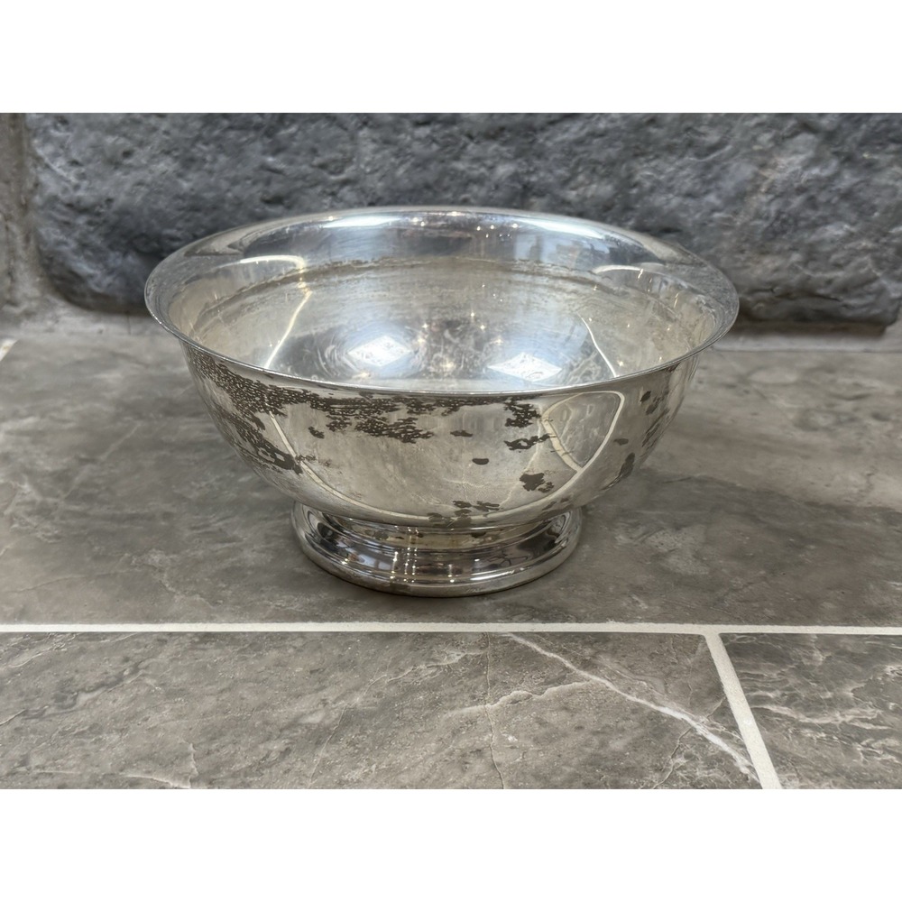 VTG Gorham Silver Plate Paul Revere Pedestal Bowl 8" Footed Centerpiece YC780